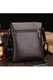 Men PU Baguette Shoulder Bag Brown / Black