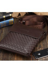 Men PU Baguette Shoulder Bag Brown / Black