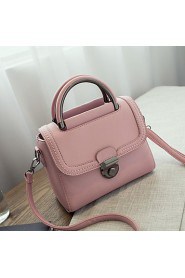 Women PU Baguette Shoulder Bag Pink / Gray / Black