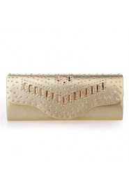 Women PU Minaudiere Clutch / Evening Bag / Wristlet Gold / Silver / Gray / Black / Fuchsia