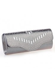 Women PU Minaudiere Clutch / Evening Bag / Wristlet Gold / Silver / Gray / Black / Fuchsia