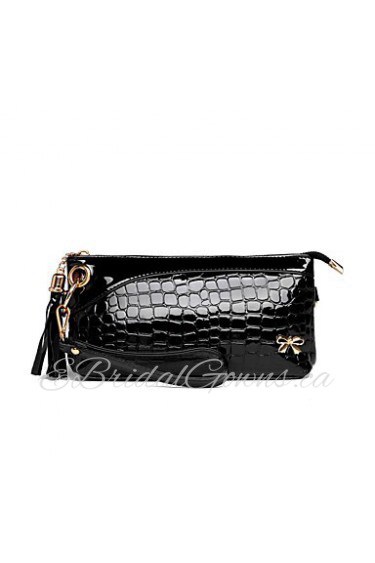 Women PU Baguette Clutch Black