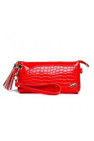 Women PU Baguette Clutch Black