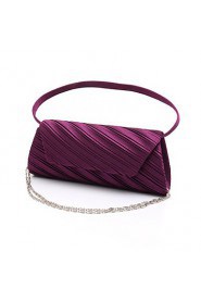 Women Satin Minaudiere Clutch / Evening Bag / Wristlet White / Purple / Gold / Red / Black / Almond