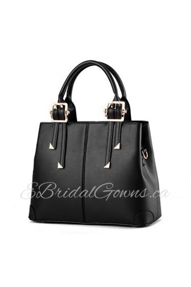 Women's Fashion Casual Solid PU Leather Messenger Shoulder Bag/Totes