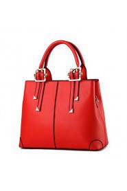 Women's Fashion Casual Solid PU Leather Messenger Shoulder Bag/Totes