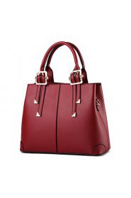 Women's Fashion Casual Solid PU Leather Messenger Shoulder Bag/Totes