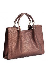 Women PVC Shopper Tote Brown