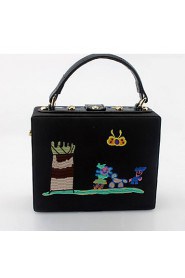 Women's Handmade Cartoon Embroidery Evening Bag