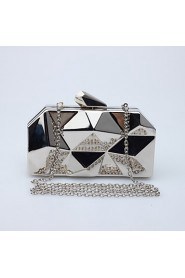 Women's Irregular Lozenge Tin Box Evening Bag