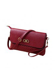 New Women PU Crossbody Bag Weave Snap Button Zipper Casual Vintage Shoulder Clutch Bags