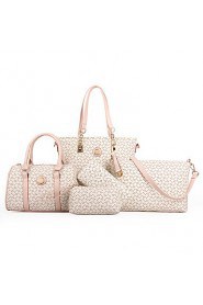 Women PU Barrel Shoulder Bag / Tote White / Pink / Blue / Brown