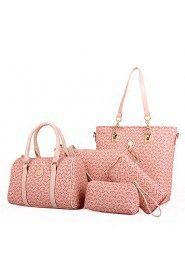 Women PU Barrel Shoulder Bag / Tote White / Pink / Blue / Brown