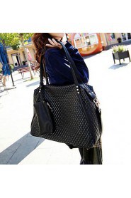 Women PU Barrel Shoulder Bag / Tote / Satchel Black