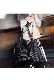 Women PU Barrel Shoulder Bag / Tote / Satchel Black