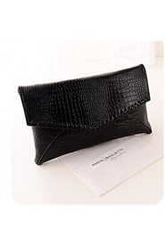 Women PU Fold over Clutch Clutch Silver / Black