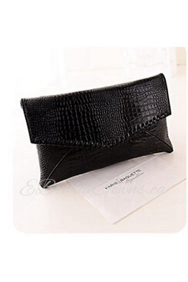 Women PU Fold over Clutch Clutch Silver / Black