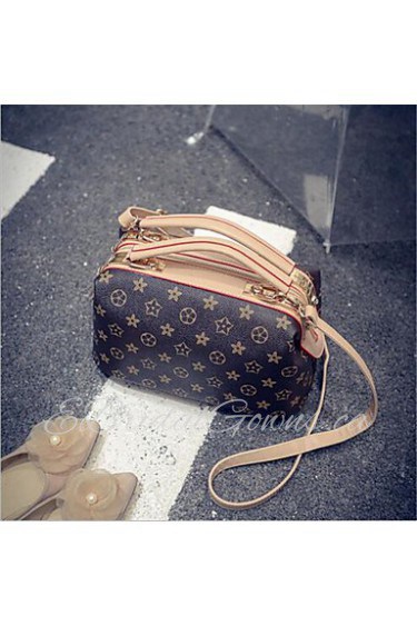 Women Outdoor PU Shoulder Bag Brown