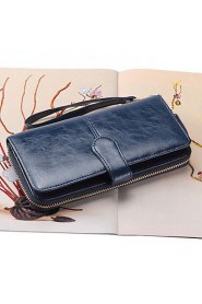 Fashion Women's Long Wallet Genuine Leather Clutch Wallets Purse (Linning color on random)