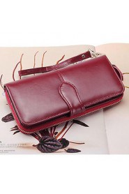 Fashion Women's Long Wallet Genuine Leather Clutch Wallets Purse (Linning color on random)