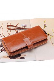 Fashion Women's Long Wallet Genuine Leather Clutch Wallets Purse (Linning color on random)