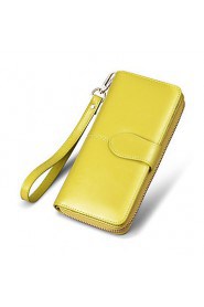 Fashion Women's Long Wallet Genuine Leather Clutch Wallets Purse (Linning color on random)