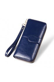 Fashion Women's Long Wallet Genuine Leather Clutch Wallets Purse (Linning color on random)