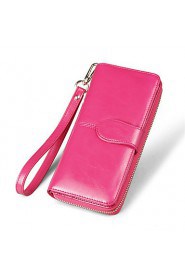 Fashion Women's Long Wallet Genuine Leather Clutch Wallets Purse (Linning color on random)