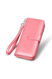 Fashion Women's Long Wallet Genuine Leather Clutch Wallets Purse (Linning color on random)