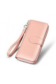 Fashion Women's Long Wallet Genuine Leather Clutch Wallets Purse (Linning color on random)