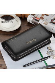 New Business Long Designer Men's Leather Wallet With Zipper Man Purse With Coin Pocket Male Card Holder