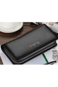 New Business Long Designer Men's Leather Wallet With Zipper Man Purse With Coin Pocket Male Card Holder