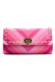 Women PU Baguette Clutch Pink / Purple / Multi color