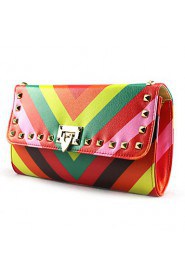 Women PU Baguette Clutch Pink / Purple / Multi color