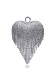 Women Personality Heart shaped Tassel Evening Bag