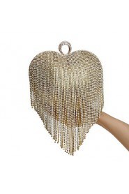 Women Personality Heart shaped Tassel Evening Bag