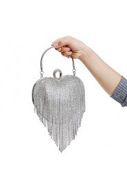 Women Personality Heart shaped Tassel Evening Bag