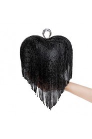 Women Personality Heart shaped Tassel Evening Bag