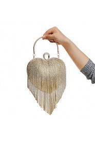 Women Personality Heart shaped Tassel Evening Bag