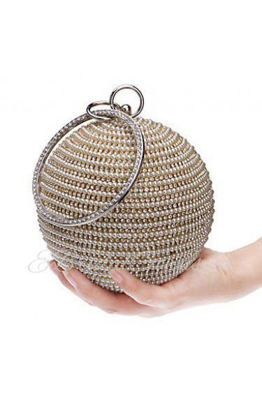 Women Diamonds Pearl Ball Evening Bag