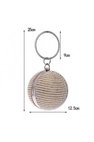 Women Diamonds Pearl Ball Evening Bag