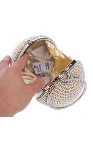 Women Diamonds Pearl Ball Evening Bag