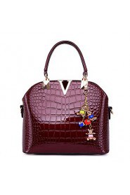 Women PU Shell Shoulder Bag / Tote / Satchel Pink / Purple / Blue / Red / Black