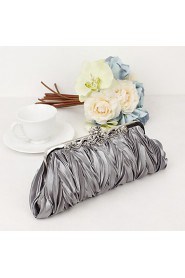 Women Metal / Satin Minaudiere Clutch / Evening Bag White / Purple / Silver / Black