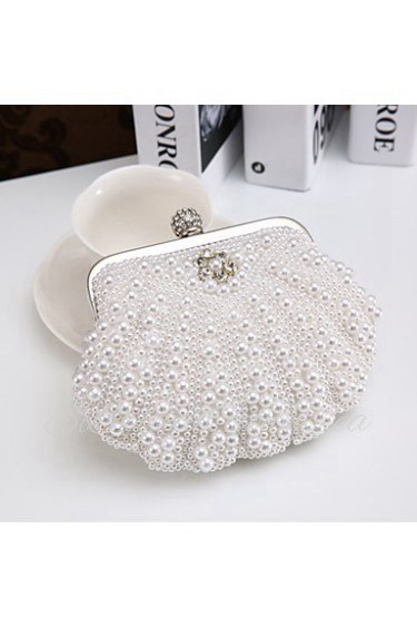 Women Elegant Noble Pearl Rhinestone Evening Bag