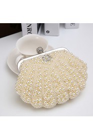 Women Elegant Noble Pearl Rhinestone Evening Bag