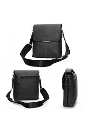 Men's Soft PU Leather Flap Top Casual Business Crossbody Bag