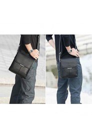 Men's Soft PU Leather Flap Top Casual Business Crossbody Bag