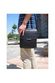 Men's Soft PU Leather Flap Top Casual Business Crossbody Bag