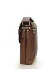 Men's Soft PU Leather Flap Top Casual Business Crossbody Bag